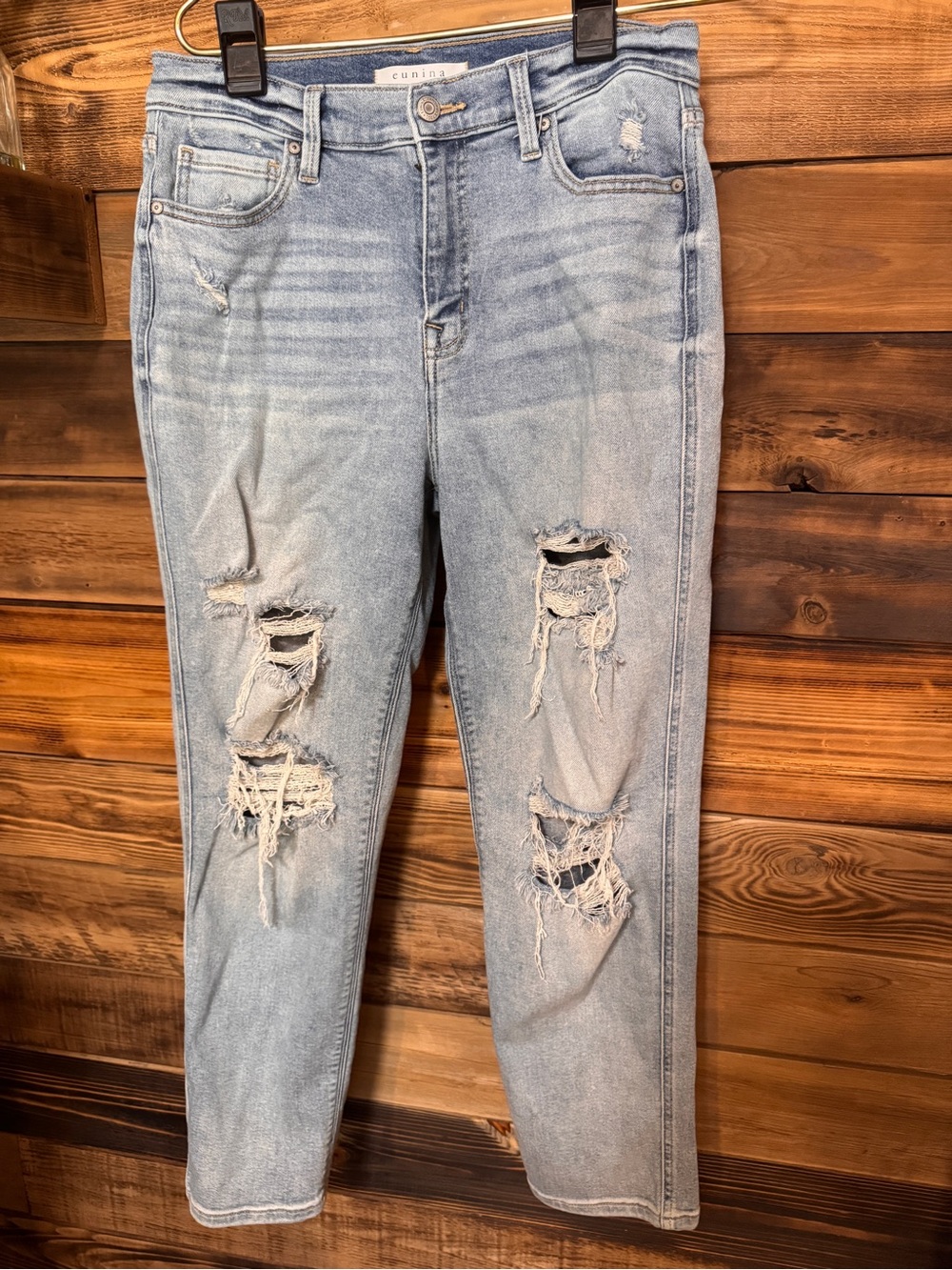 Eunina High Rise Distressed Boyfriend Jeans | Size 9